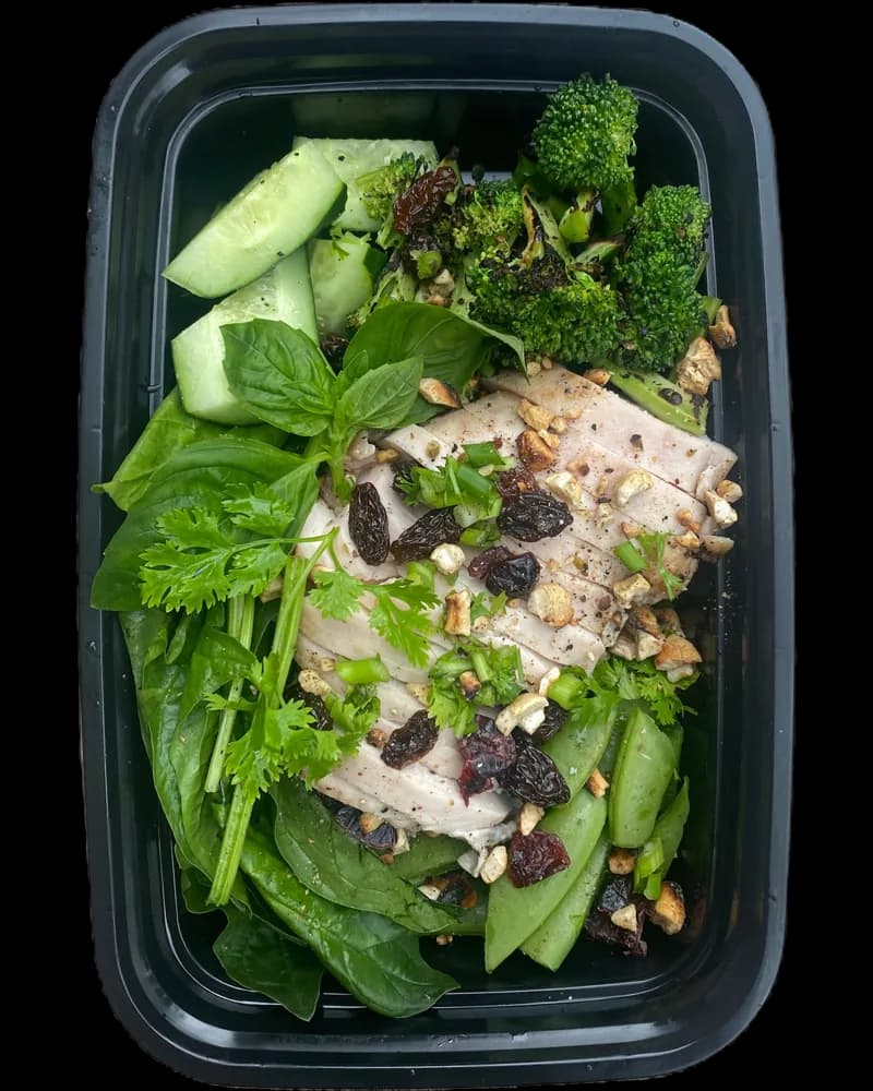 Chicken Power Salad in a meal prep container